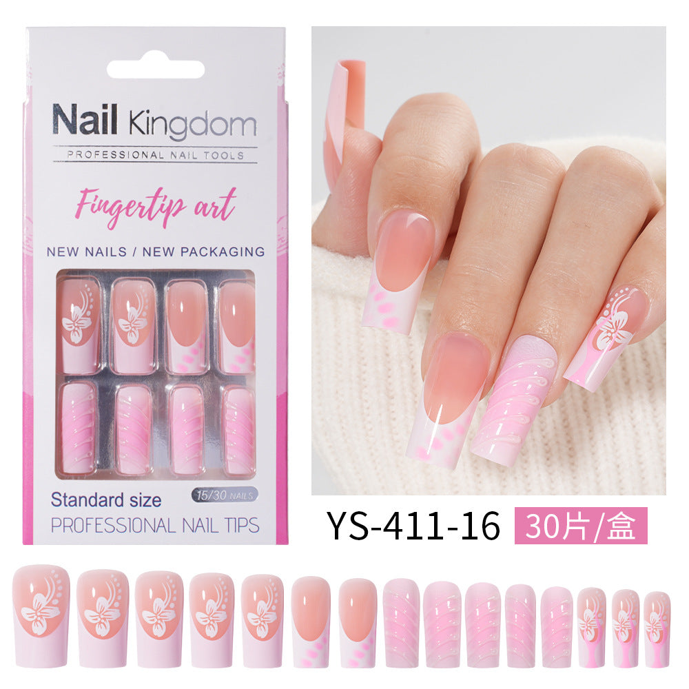 Press on nails advanced sense belt drill three-dimensional detachable nail art Spice girl fake nail press on – Image 17