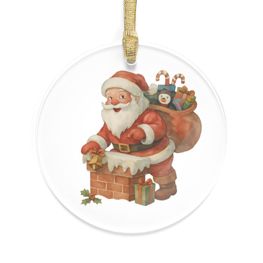 Festive Acrylic Ornaments | Vintage Santa Decoration for Christmas, Holiday Gifts, Tree Decor, Family Keepsake, Winter Celebration