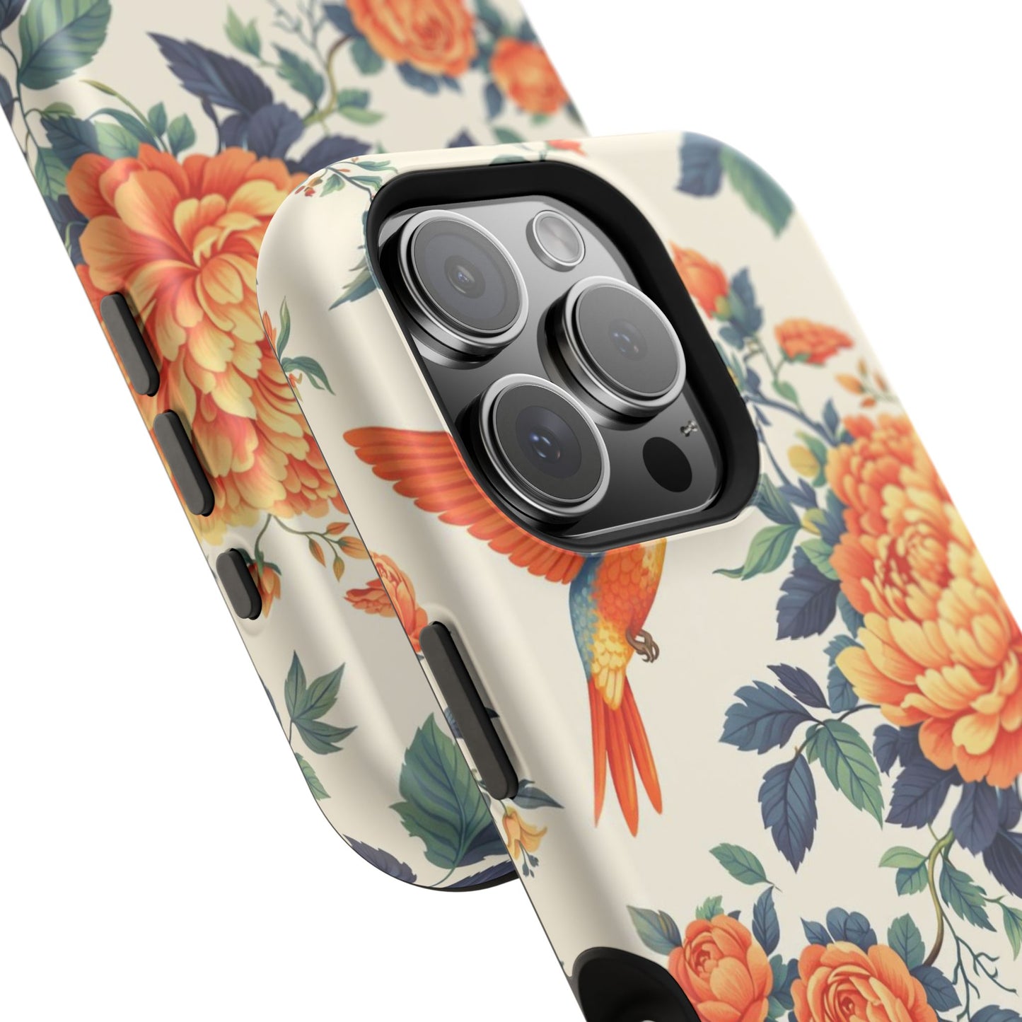 Floral Hummingbird Magnetic Phone Case — Impact-Resistant Protective Cover