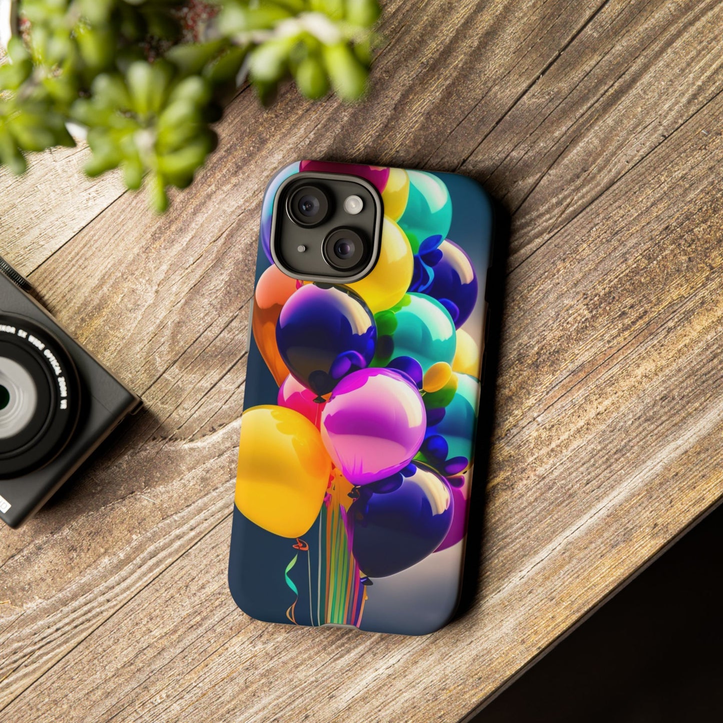 Colorful Balloon Tough Phone Case — Vibrant Party Balloons Protective Cover