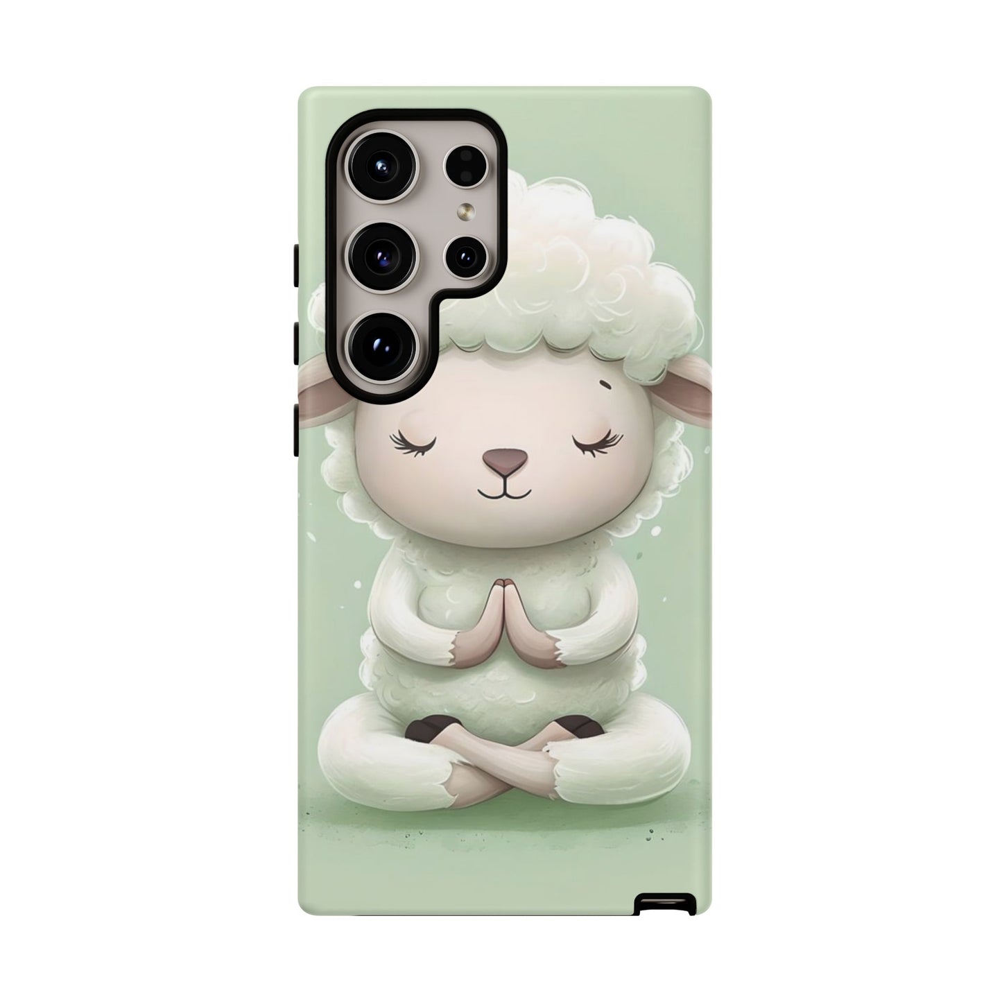 Meditating Lamb Phone Case — Cute Pastel Protective iPhone Cover
