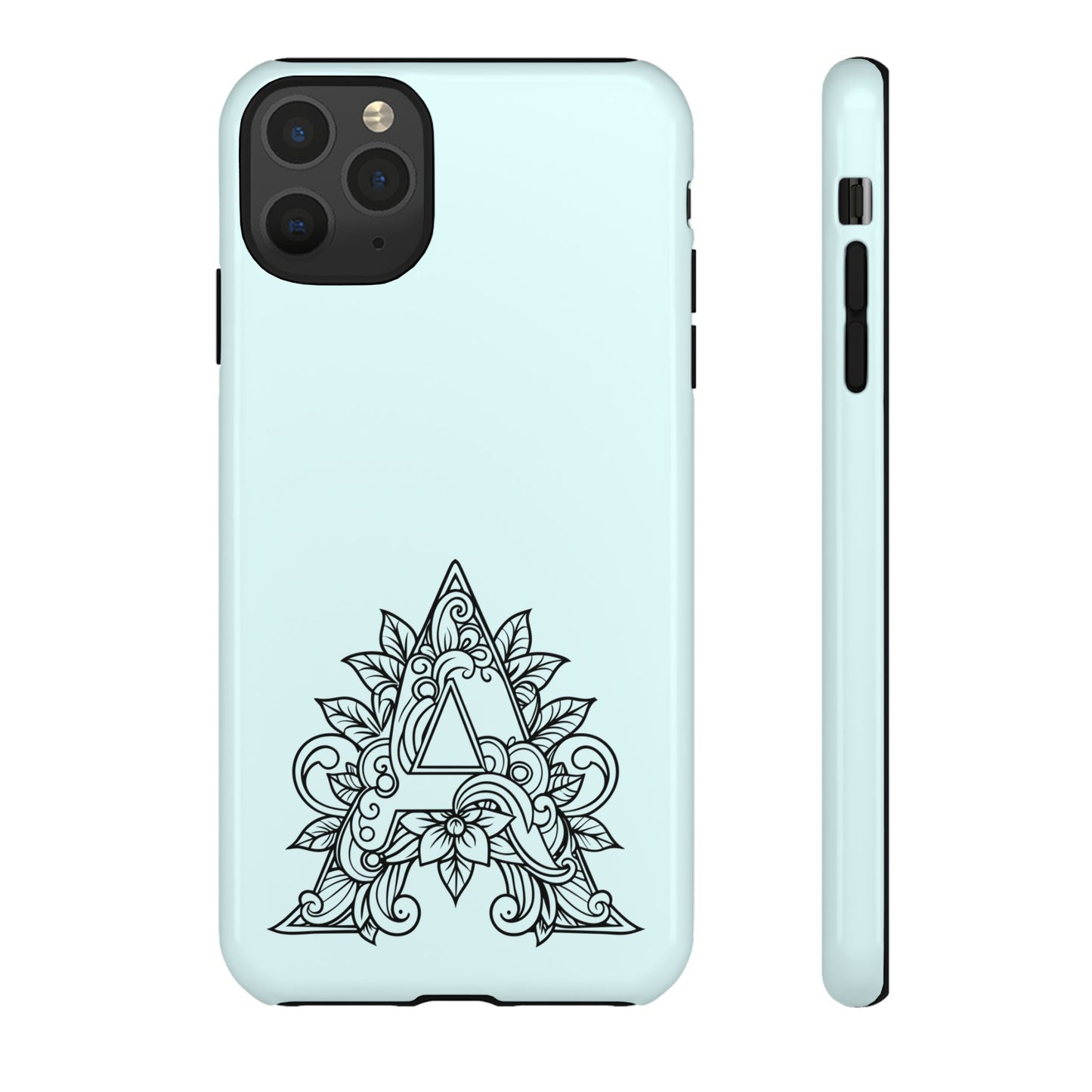Personalized Tough Phone Case, Floral Monogram Cell Phone Cover, Custom Protective Case, Unique Gift, Birthday, Graduation
