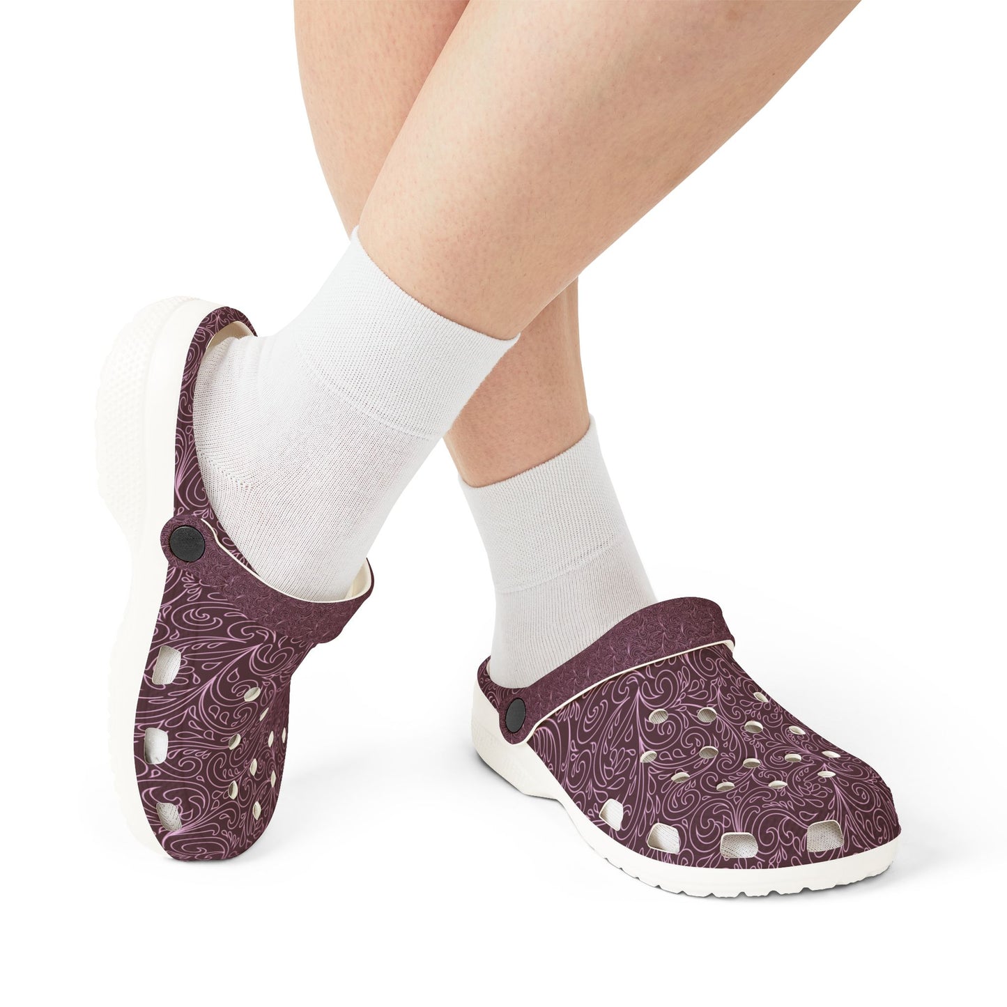 Maroon EVA Foam Clogs — Lightweight Slip-On Garden & Beach Shoes