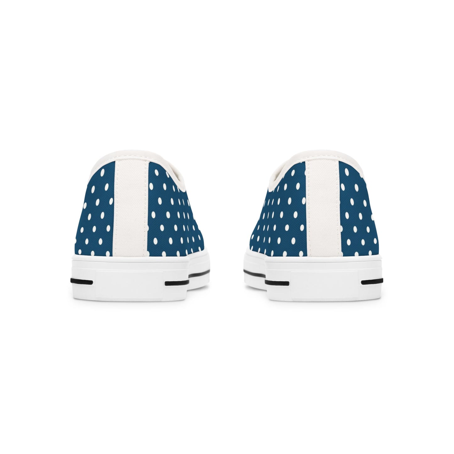 Polka Dot Low Top Sneakers — Navy White Retro Casual Shoes