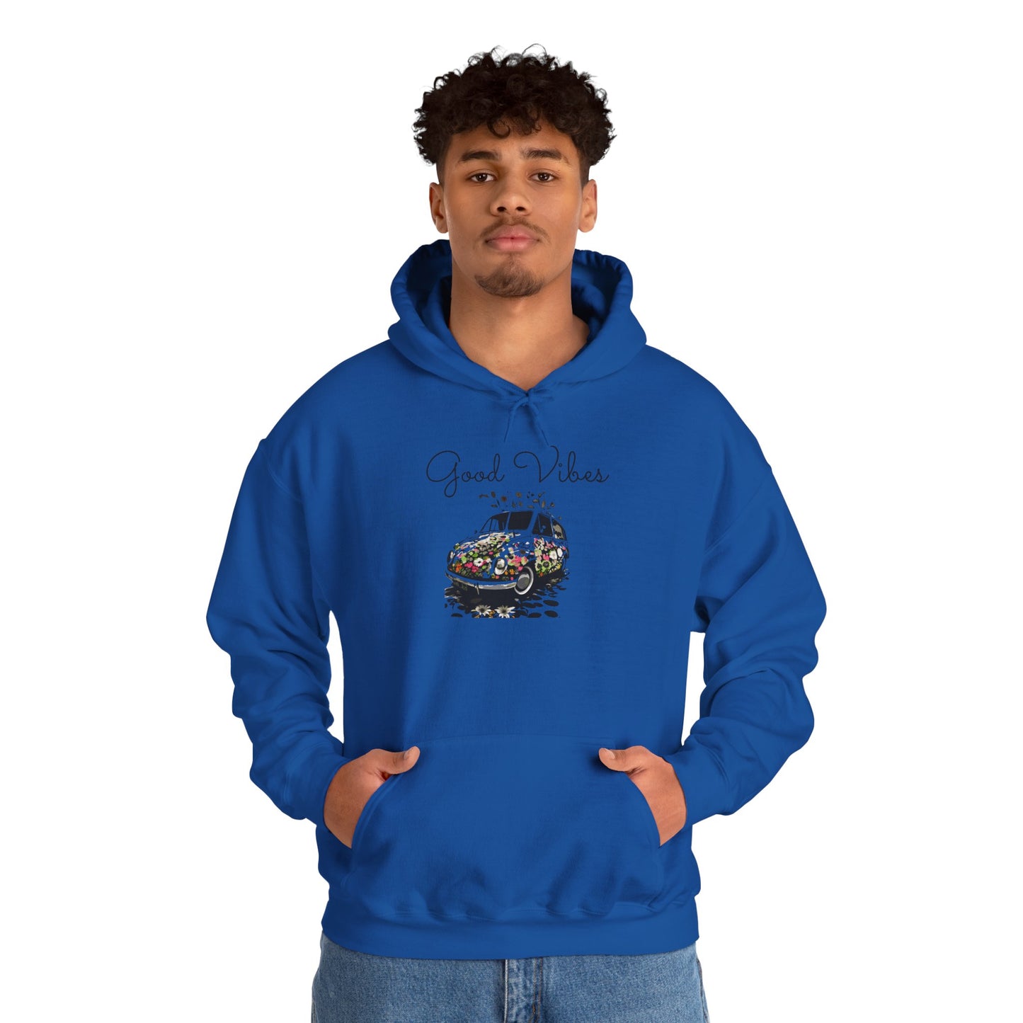 Good Vibes Hooded Sweatshirt - Unisex Heavy Blend, Cozy Gift for Friends, Casual Wear, Summer Outings, Beach Days, Chill Vibes