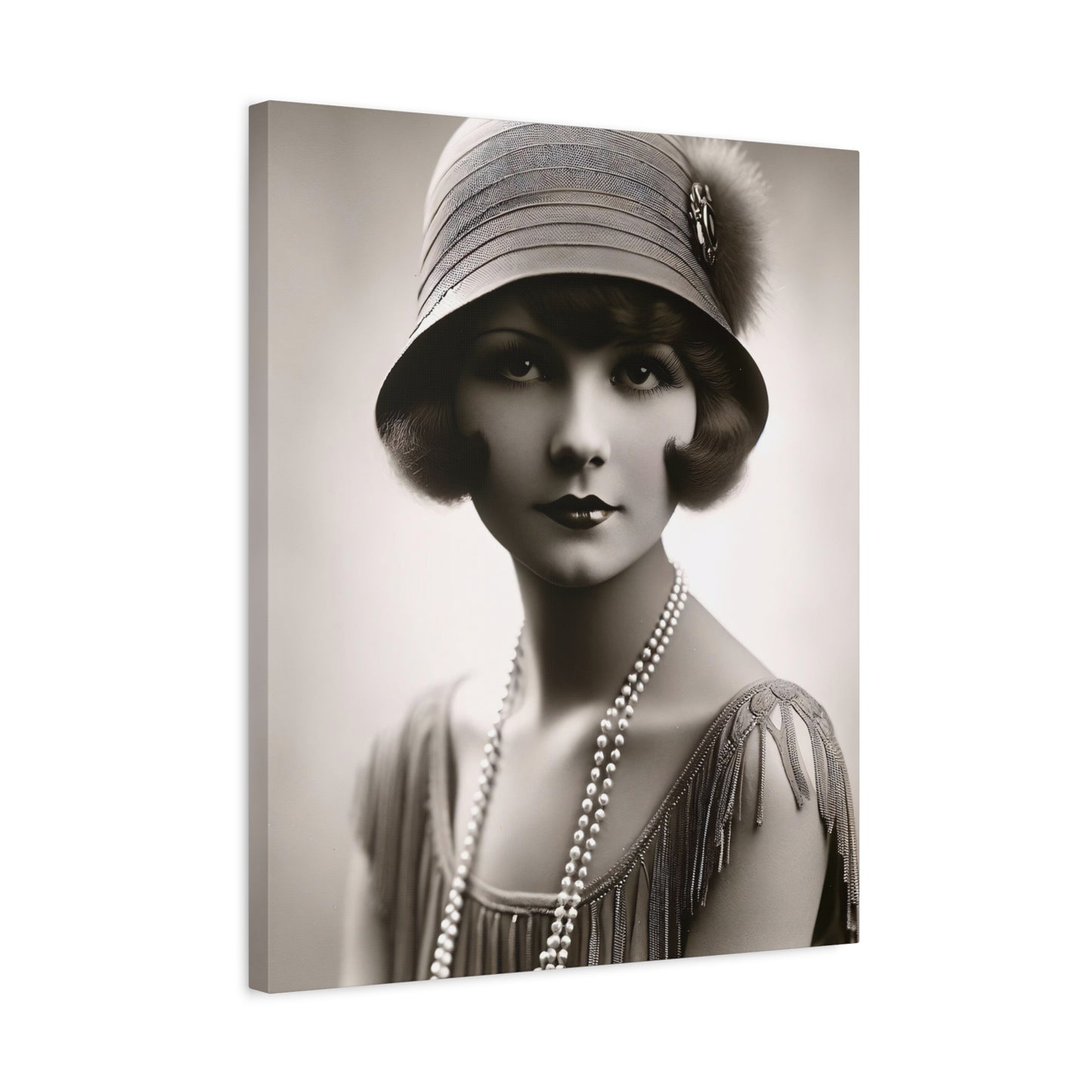 Vintage 1920s Flapper Portrait Canvas
