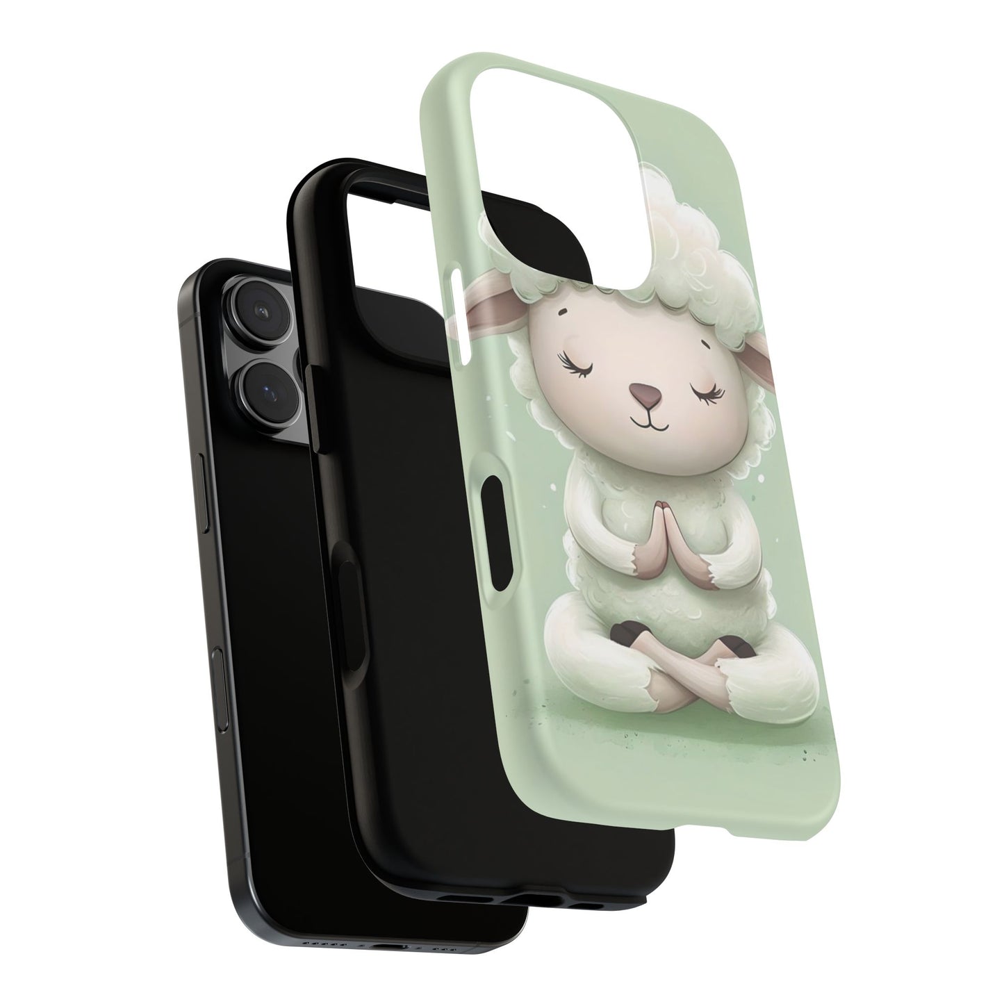 Meditating Lamb Phone Case — Cute Pastel Protective iPhone Cover
