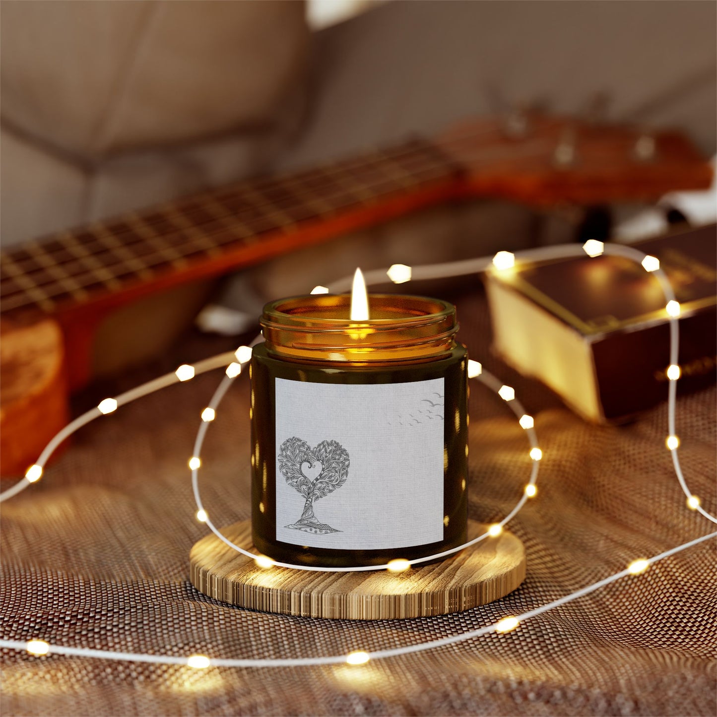 Heart Tree Scented Candle | Coconut Apricot Wax | Eco-Friendly Gift | Relaxation | Home Decor | Aromatherapy