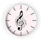 Musical Treble Clef Wall Clock — Pink Music Note Timepiece for Music Lovers