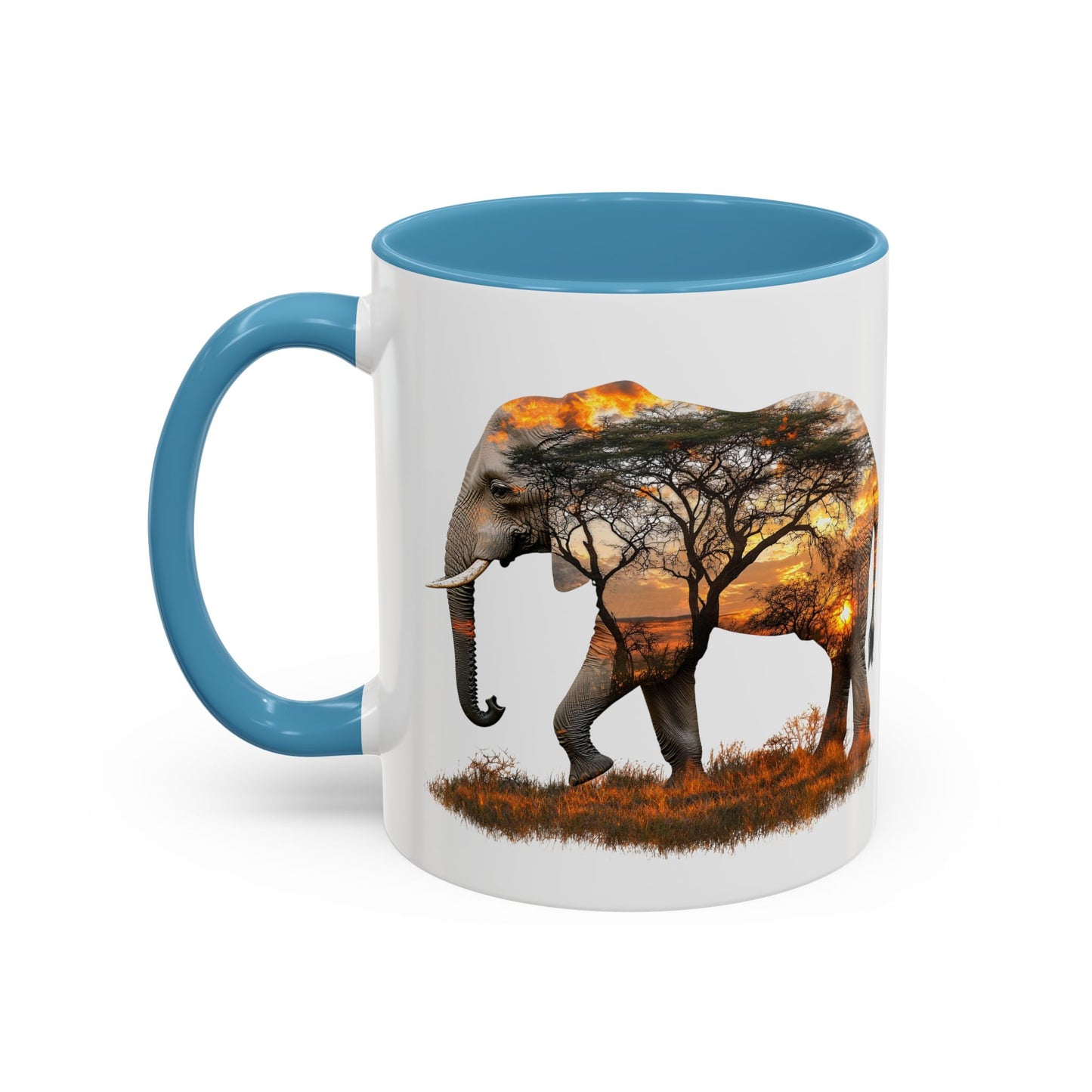 Elegant Elephant Accent Coffee Mug - Nature Lover Gift, Animal Lover Mug