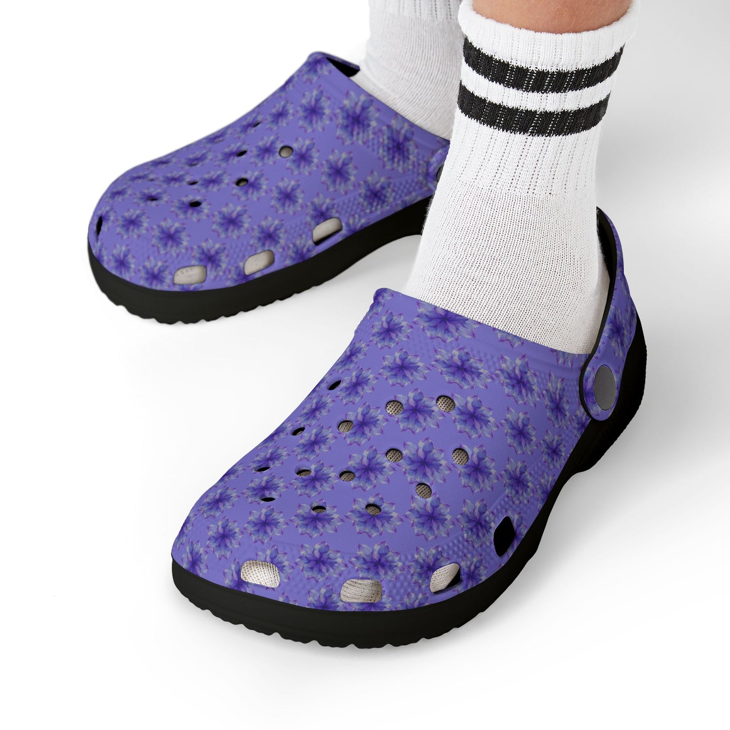 Kids Purple Tie-Dye EVA Foam Clogs — Lightweight Waterproof Garden & Play Shoes