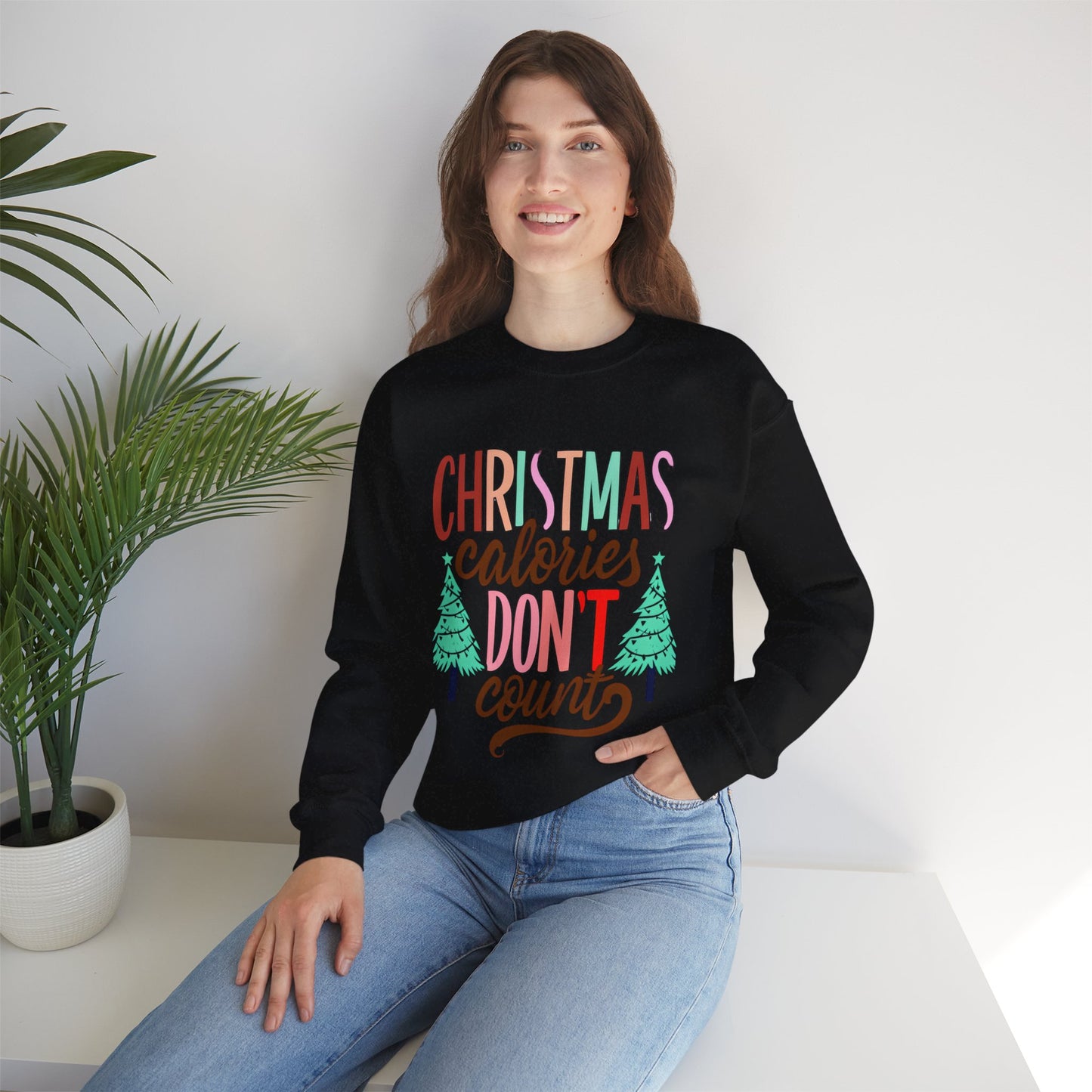Christmas Calories Don't Count Sweatshirt — Funny Holiday Crewneck