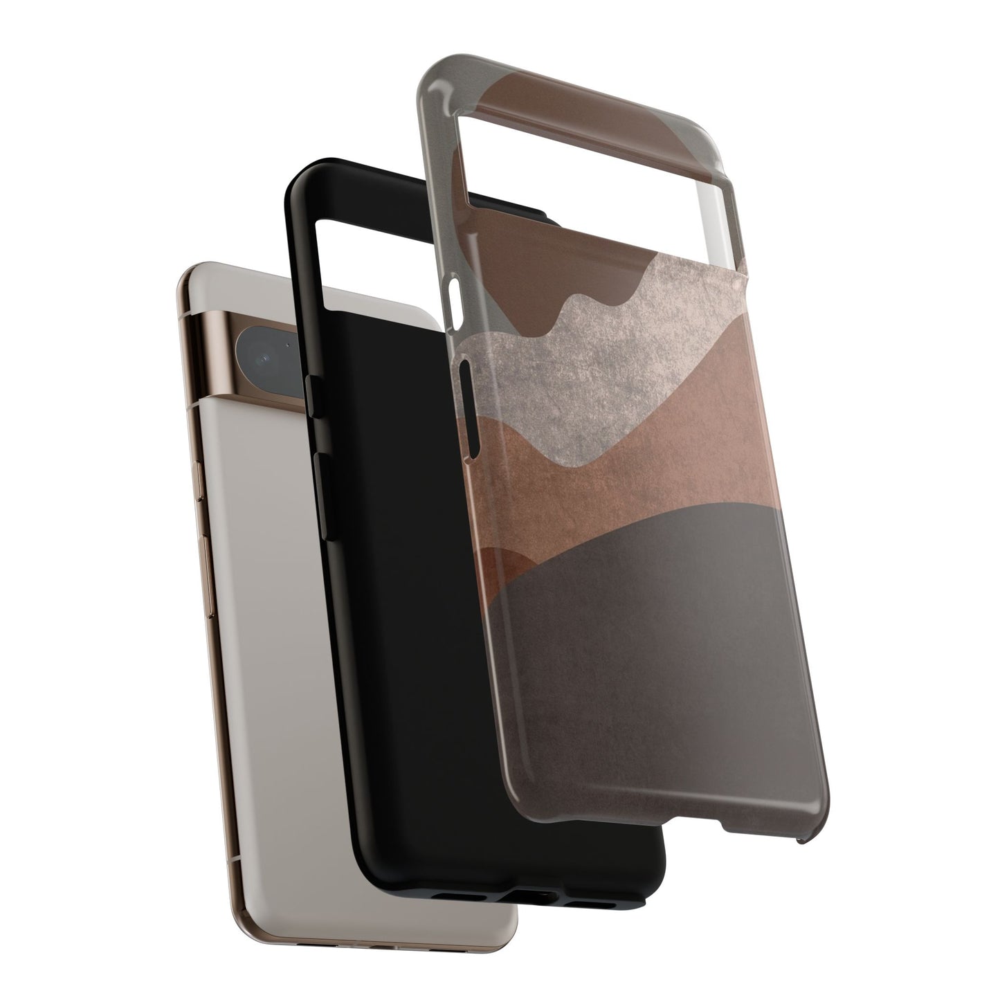 Abstract Earthtone Phone Case — Brown Layered Rugged Tough Case