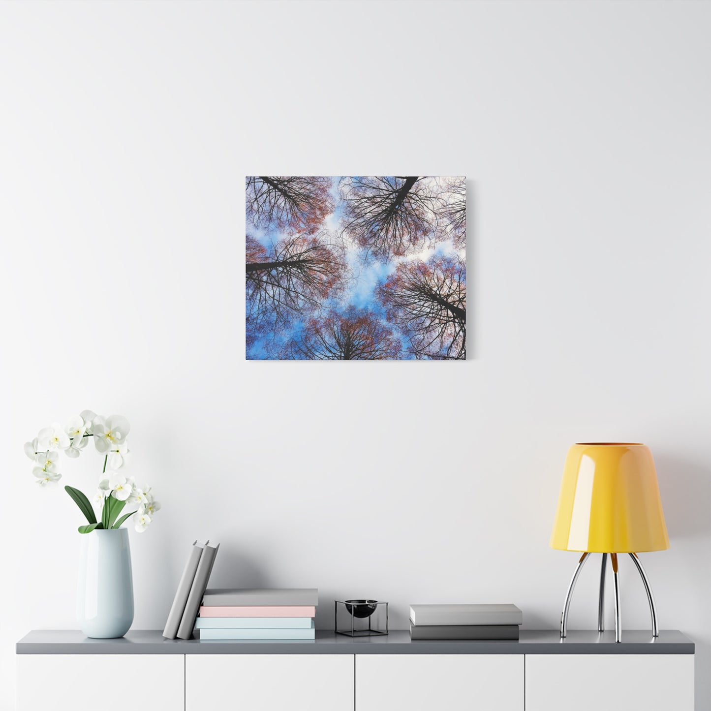 Canopy Sky Canvas Print — Winter Tree Tops Wall Art