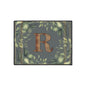 Personalized Monogram Floor Mat - Rustic Wood 'R' with Greenery Welcome Rug - Letter R