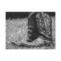 Western Cowboy Boots Matte Canvas Wall Art – Black & White Rustic Country Decor