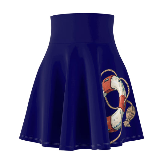 Nautical Women's Skater Skirt, Casual Summer Skirt, Beachwear, Vacation Outfit, Gift for Her, Relaxed Fit Skirt
