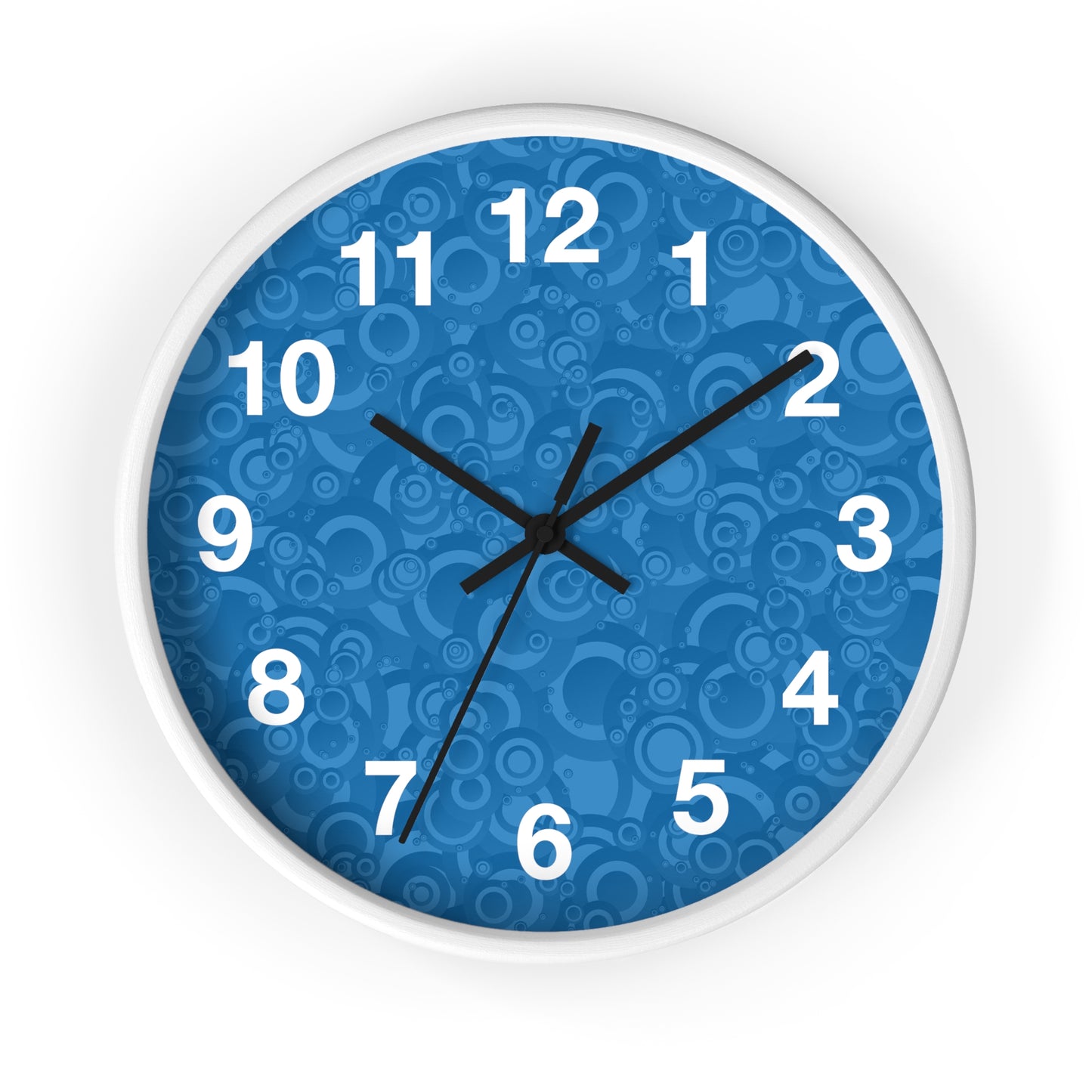 Modern Abstract Wall Clock, Home Decor, Unique Gift, Blue Pattern Clock, Wall Art for Living Room, Office Decor