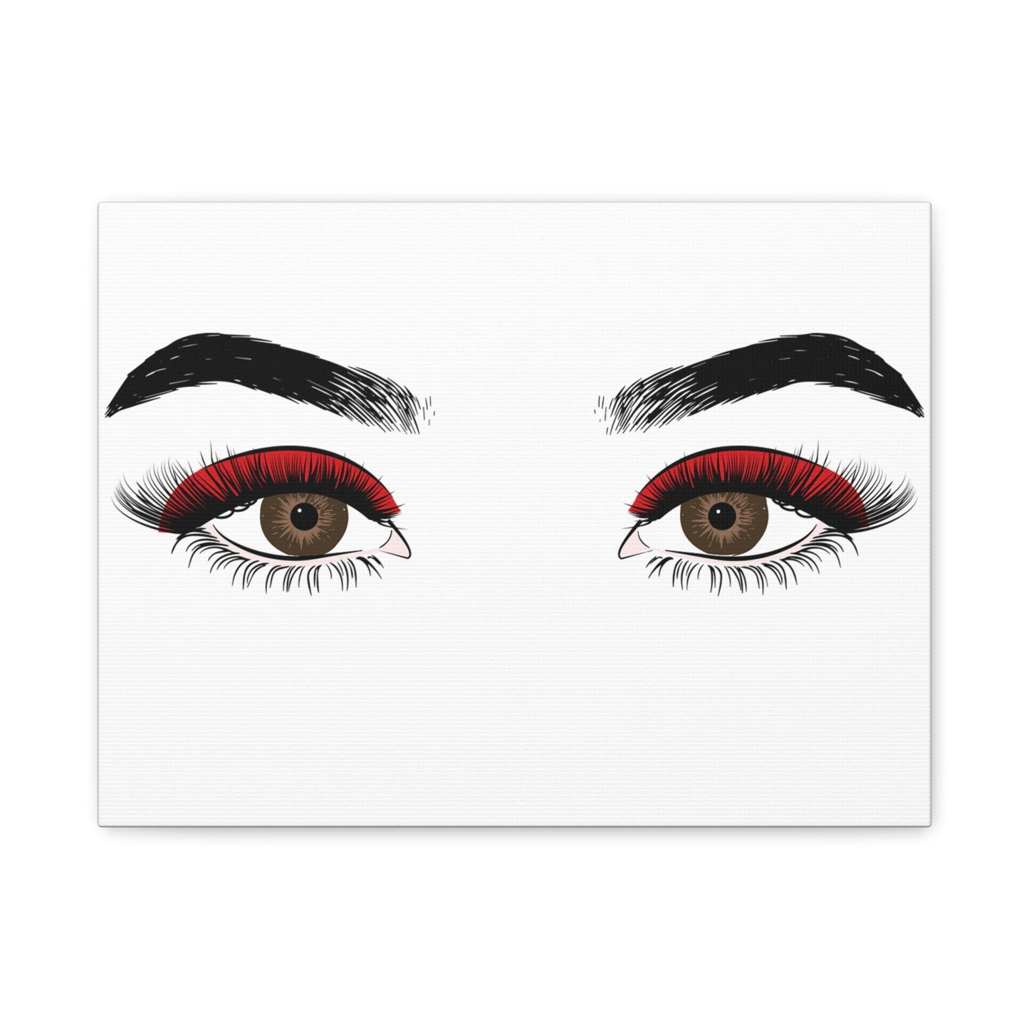 Red Lashes Wall Art Canvas — Glam Eyes Makeup Decor