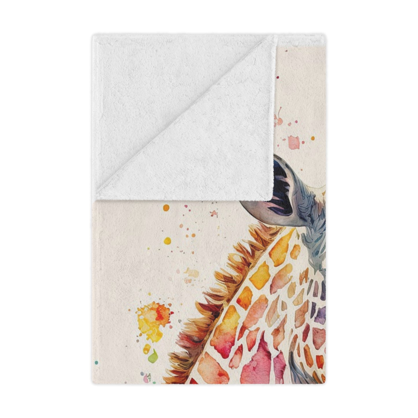 Watercolor Giraffe Minky Blanket — Soft Colorful Animal Throw for Kids & Nursery