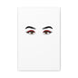 Glam Eyes Matte Canvas Wall Art — Brown Eyes with Red Lashes