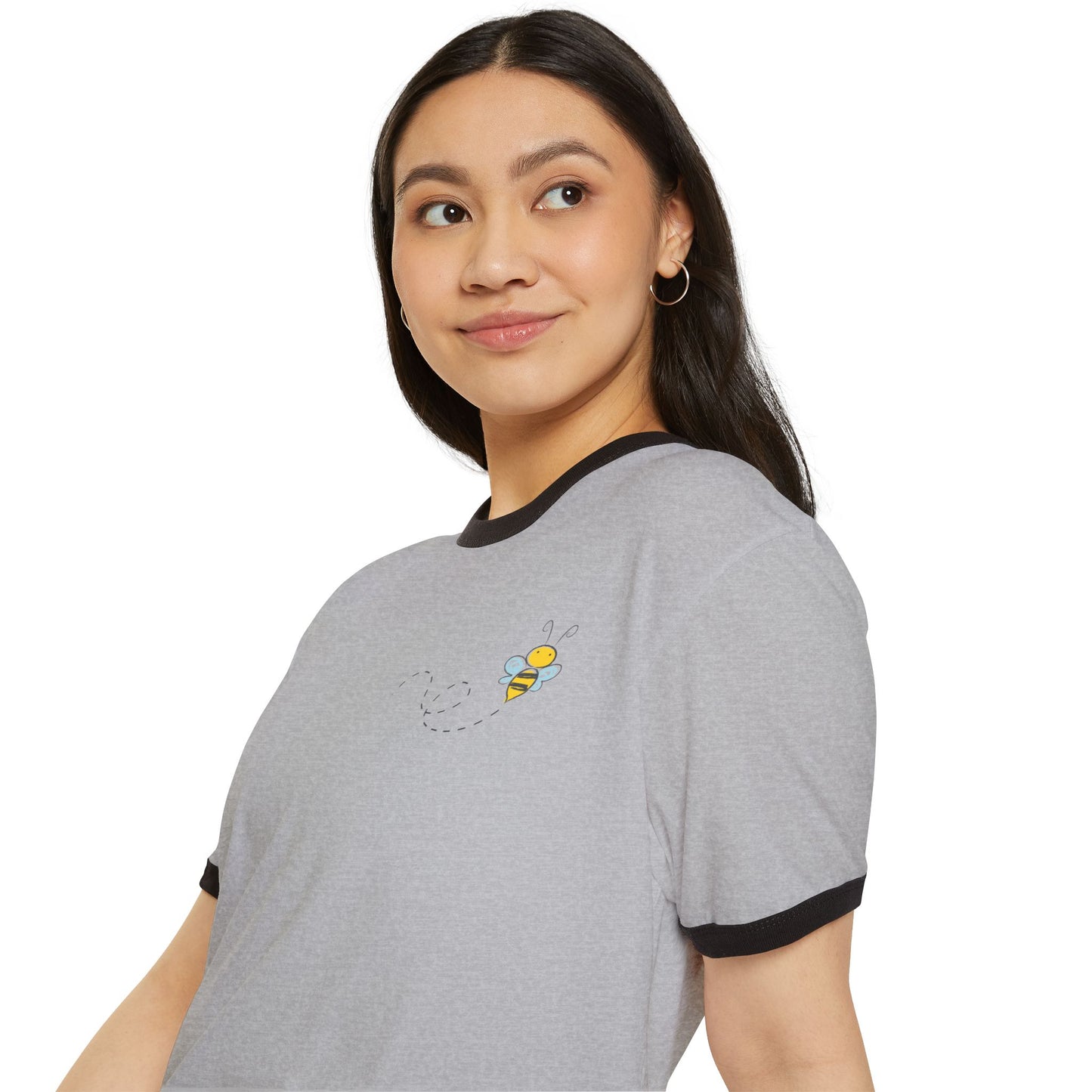 Vintage Floral Ringer Tee – '7 Rare Ever-Blooming Roses' Retro Bouquet Graphic