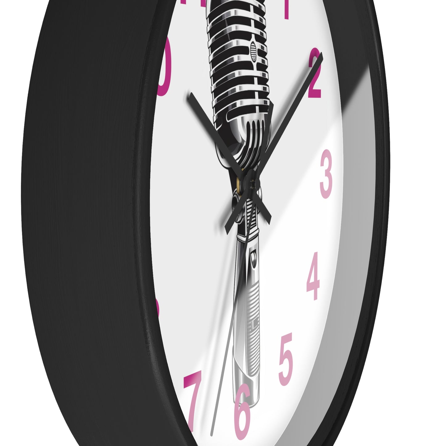 Red Numbers Optical Stripe Wall Clock | Black White Vertical Lines