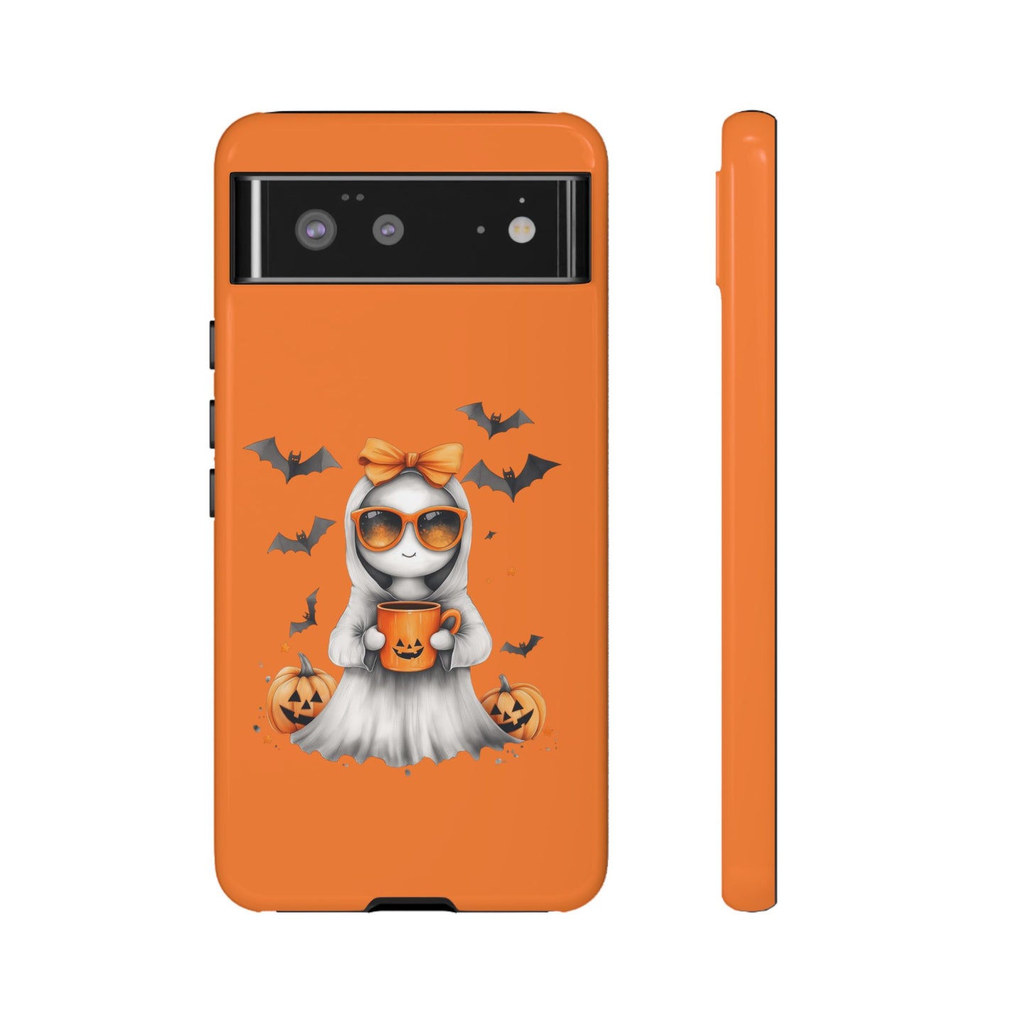 Halloween Ghost Phone Case, Cute Cat Ghost Case, Autumn Phone Cover, Spooky Season Gift, Trick or Treat Case
