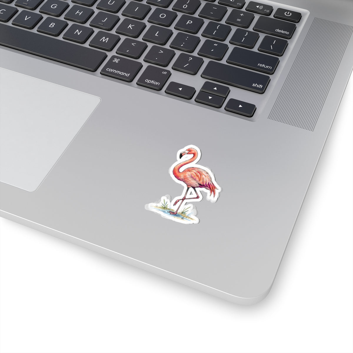 Flamingo Watercolor Sticker — Pink Flamingo Kiss-Cut Decal for Laptops, Water Bottles & Phones