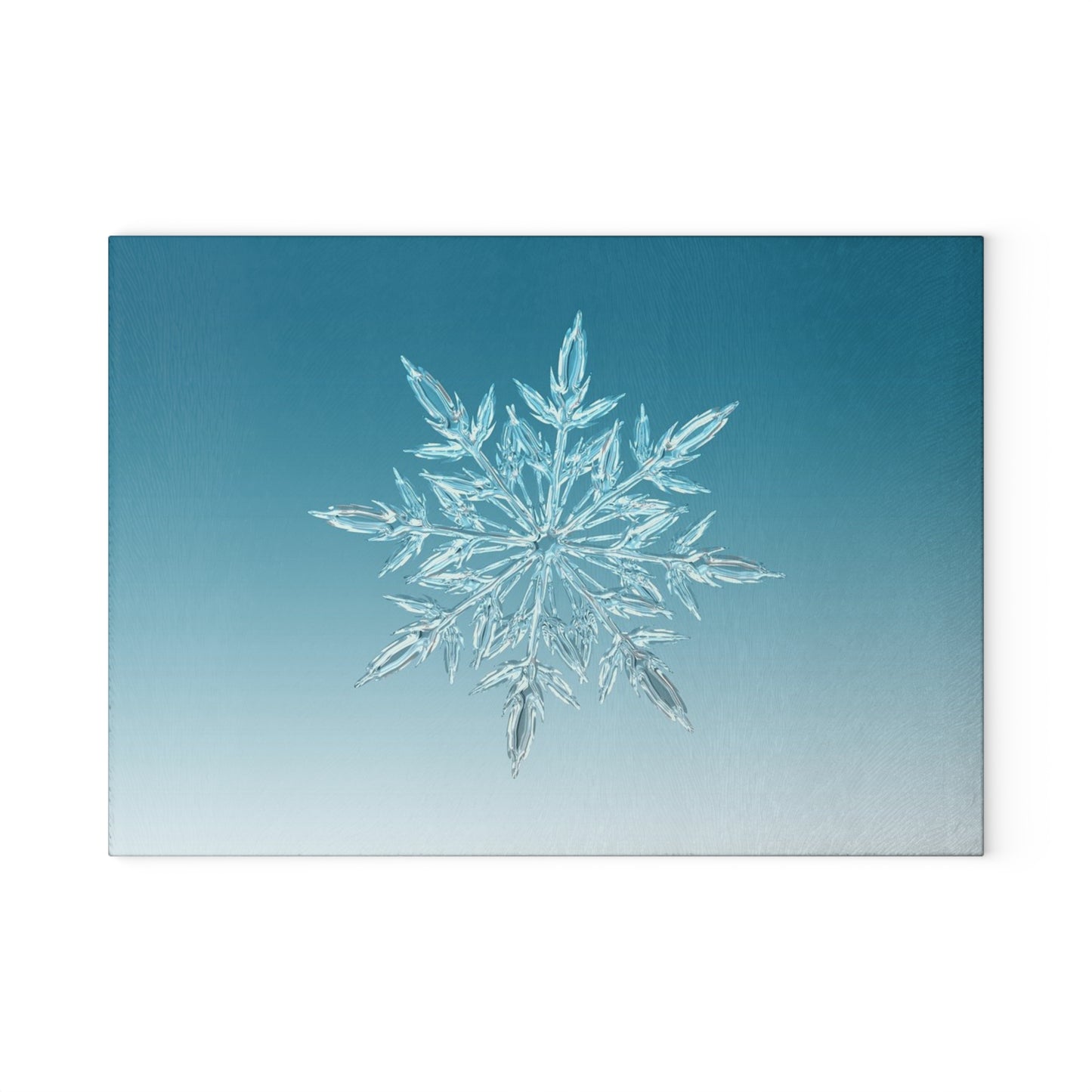 Snowflake Glass Cutting Board — Winter Kitchen Décor & Holiday Gift