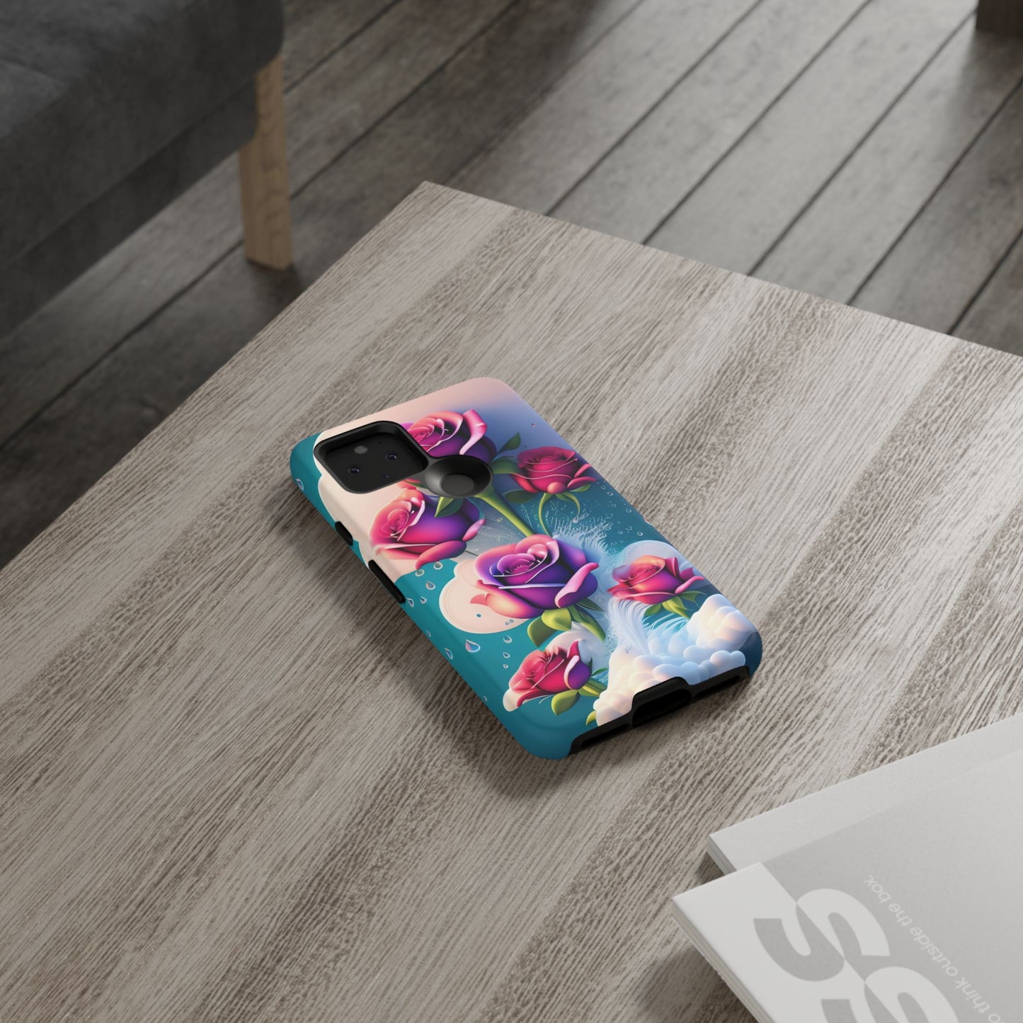 Floral Dream Tough Phone Case — Rose Bouquet Clouds Design
