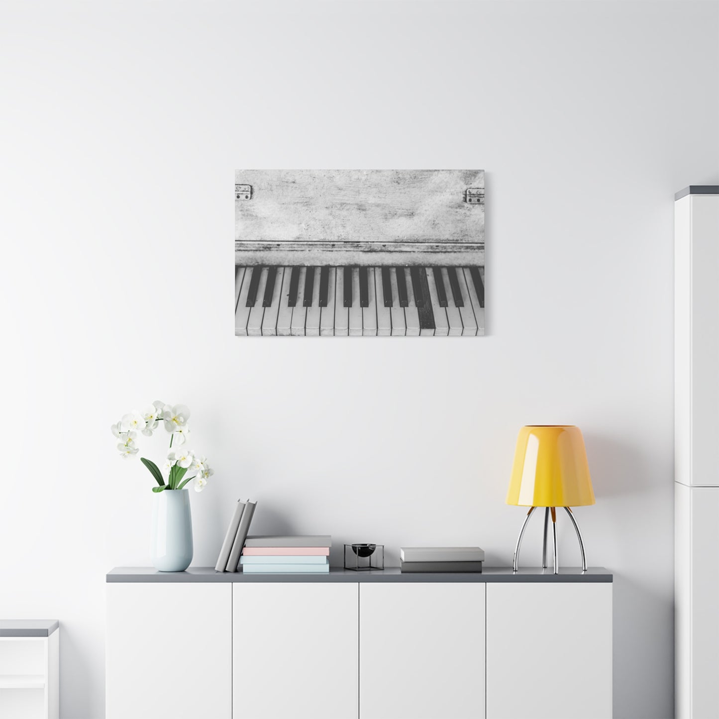 Vintage Piano Keys Matte Canvas Print