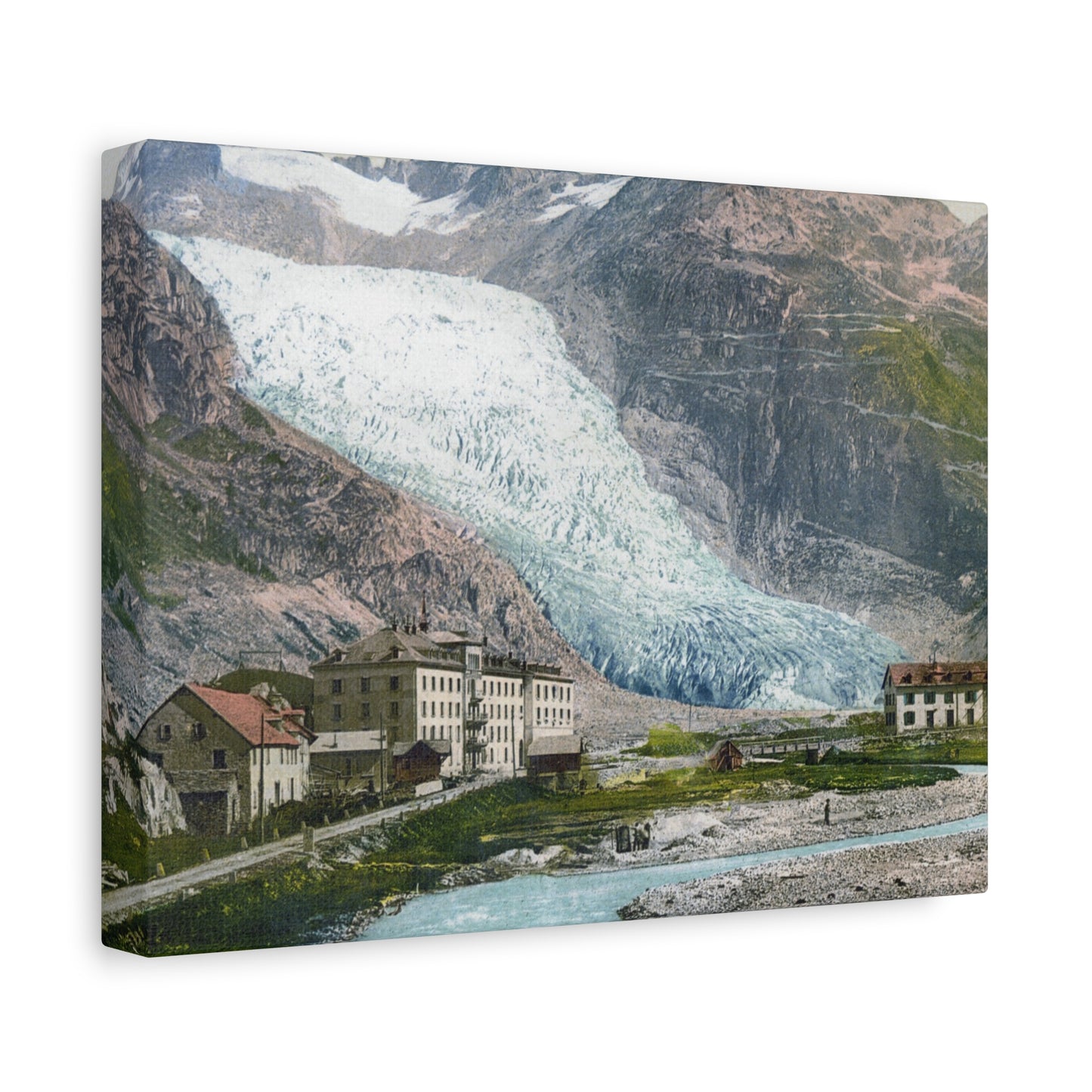 Glacier Village Matte Canvas Print
