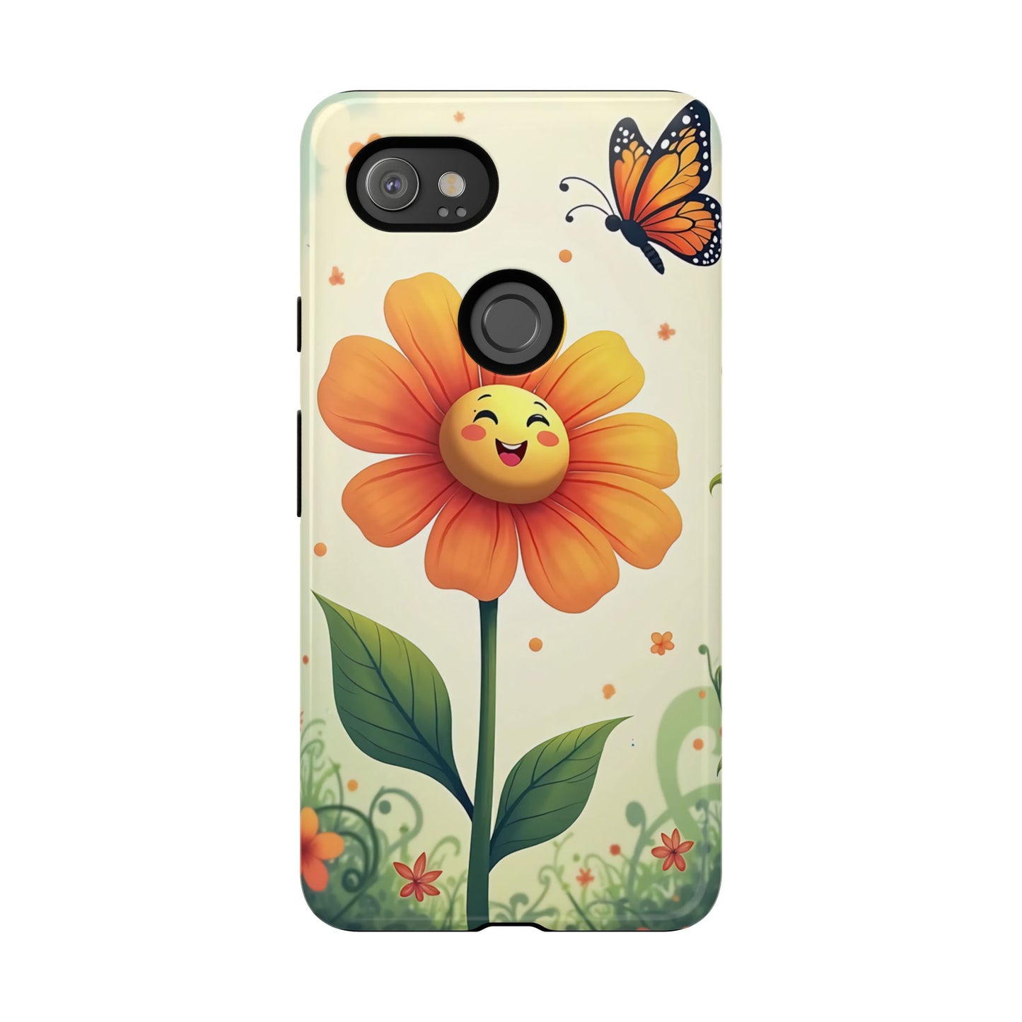 Floral Phone Case with Butterfly Design, Cute Flower Phone Cover for Nature Lovers, Eco-Friendly Gift, Spring Vibes, Birthday Present