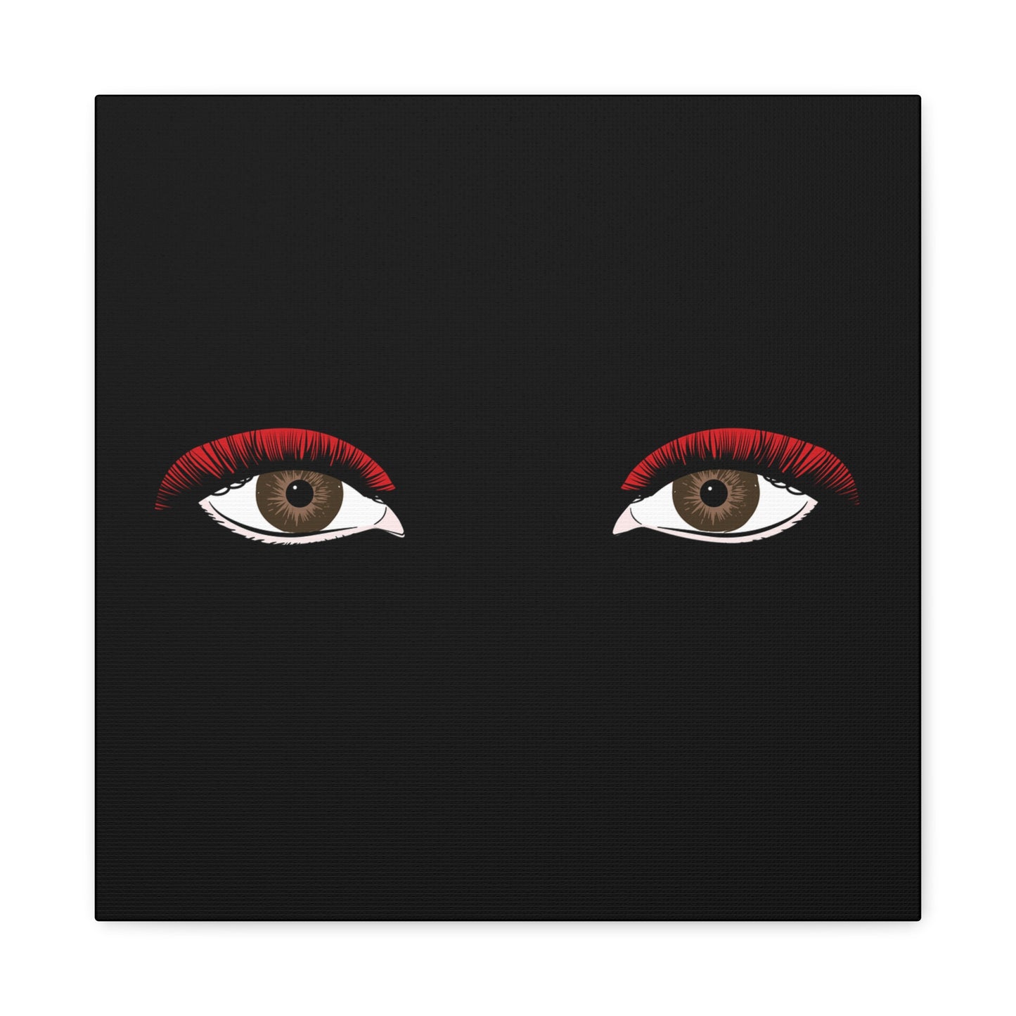 Red Lashes Wall Art Canvas — Glam Eyes Makeup Decor