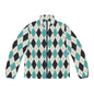 Men's Stylish Argyle Puffer Jacket, Trendy Winter Outerwear, Fashionable Layering Piece, Warm Casual Jacket, Perfect for Holiday Gifting