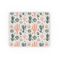 Cactus Pattern Rectangular Mouse Pad — Peach & Green Desert Succulent Desk Mat