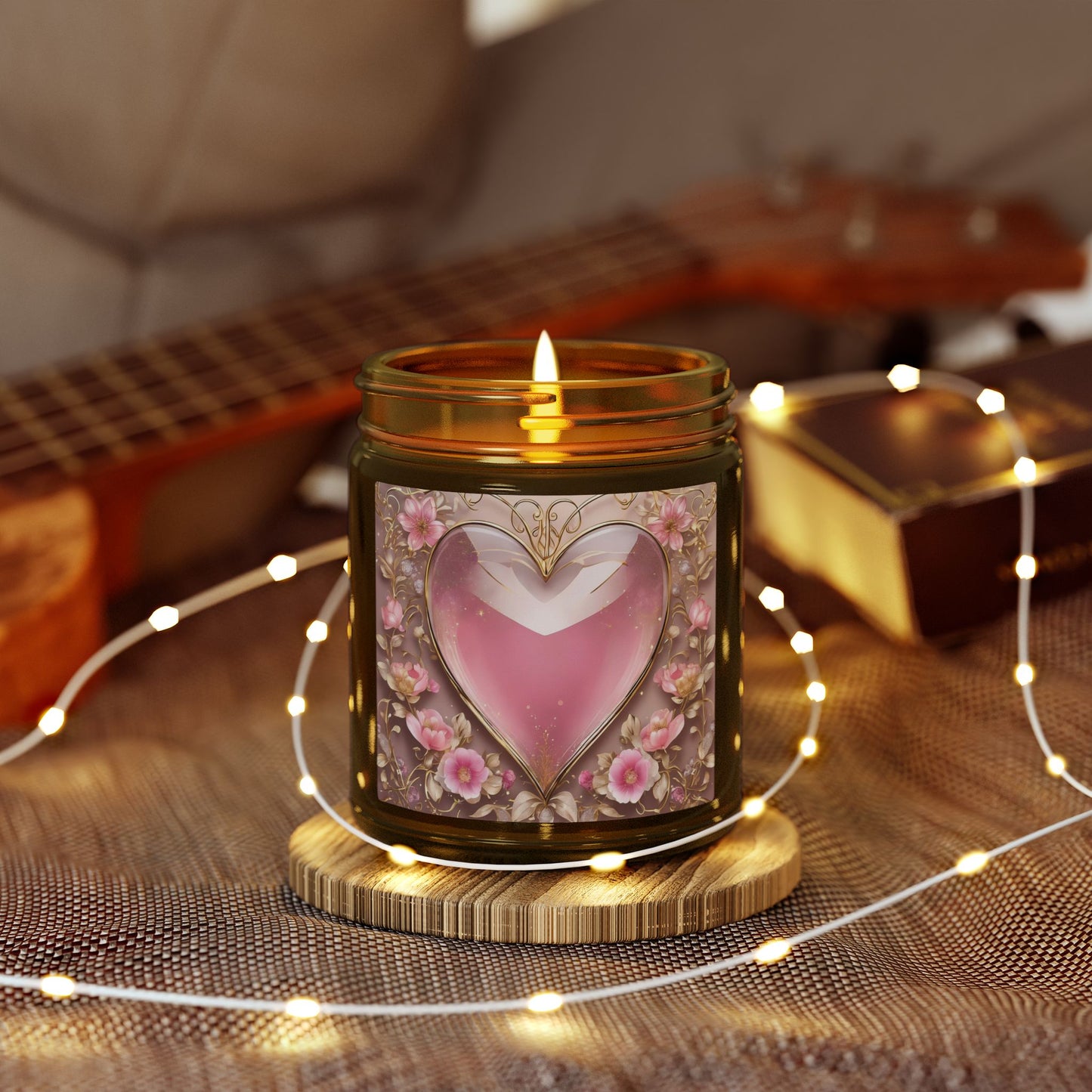 Coconut Apricot Heart Scented Candle (4oz/9oz)