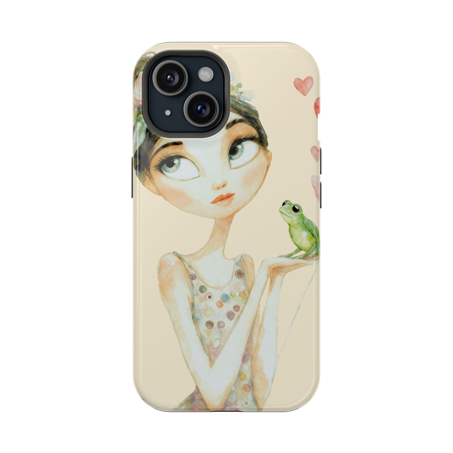 Whimsical Girl with Frog Magnetic Impact Phone Case