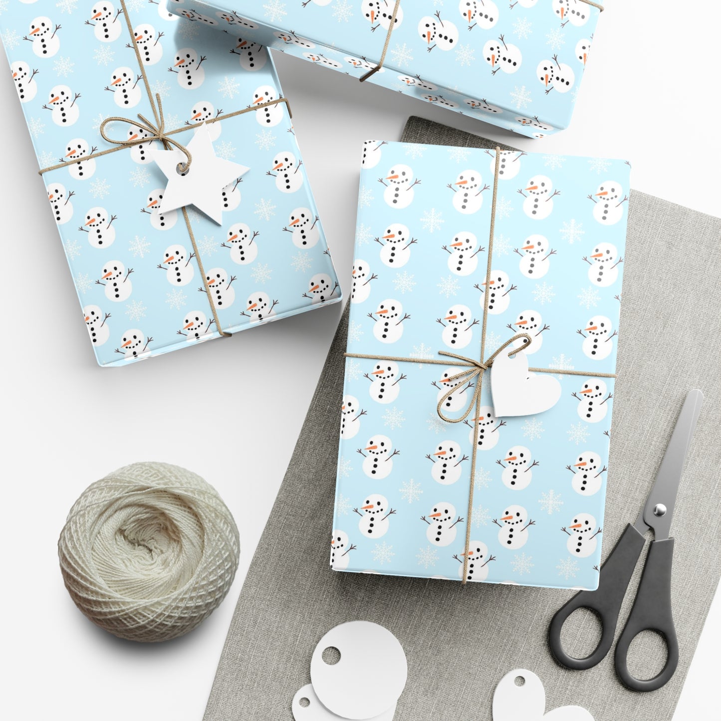 Snowman Gift Wrap Papers, Holiday Wrapping Paper, Christmas Gift Wrap, Cute Snowman Design, Winter Celebration Supplies