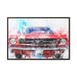 Matte Canvas, Framed Mustang Car