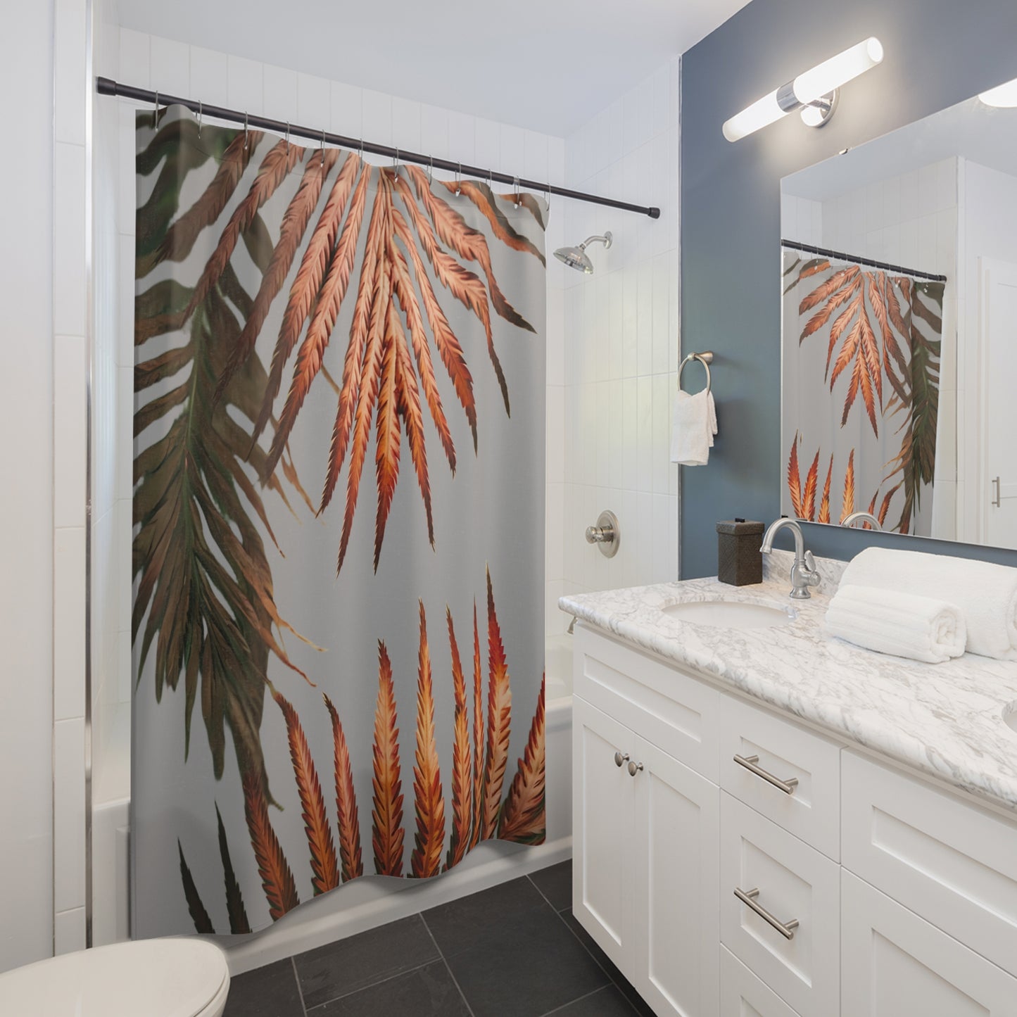 Tropical Leaves Shower Curtain