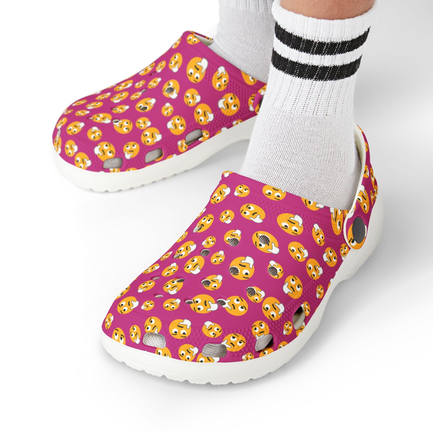 Playful Kids' EVA Foam Clogs with Emoji Design, Comfortable Summer Footwear, Fun Play Shoes, Emoji Clogs for Kids, Perfect for Beach or Home