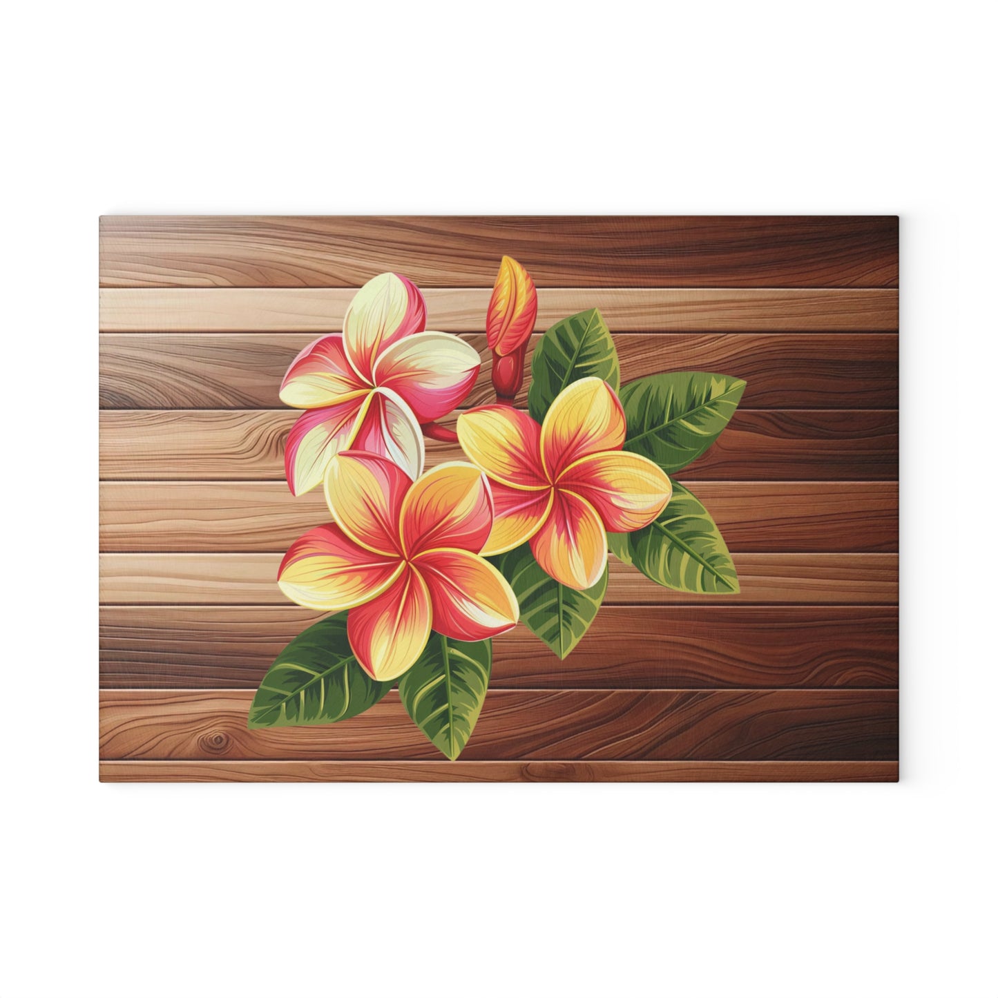 Tropical Floral Glass Cutting Board