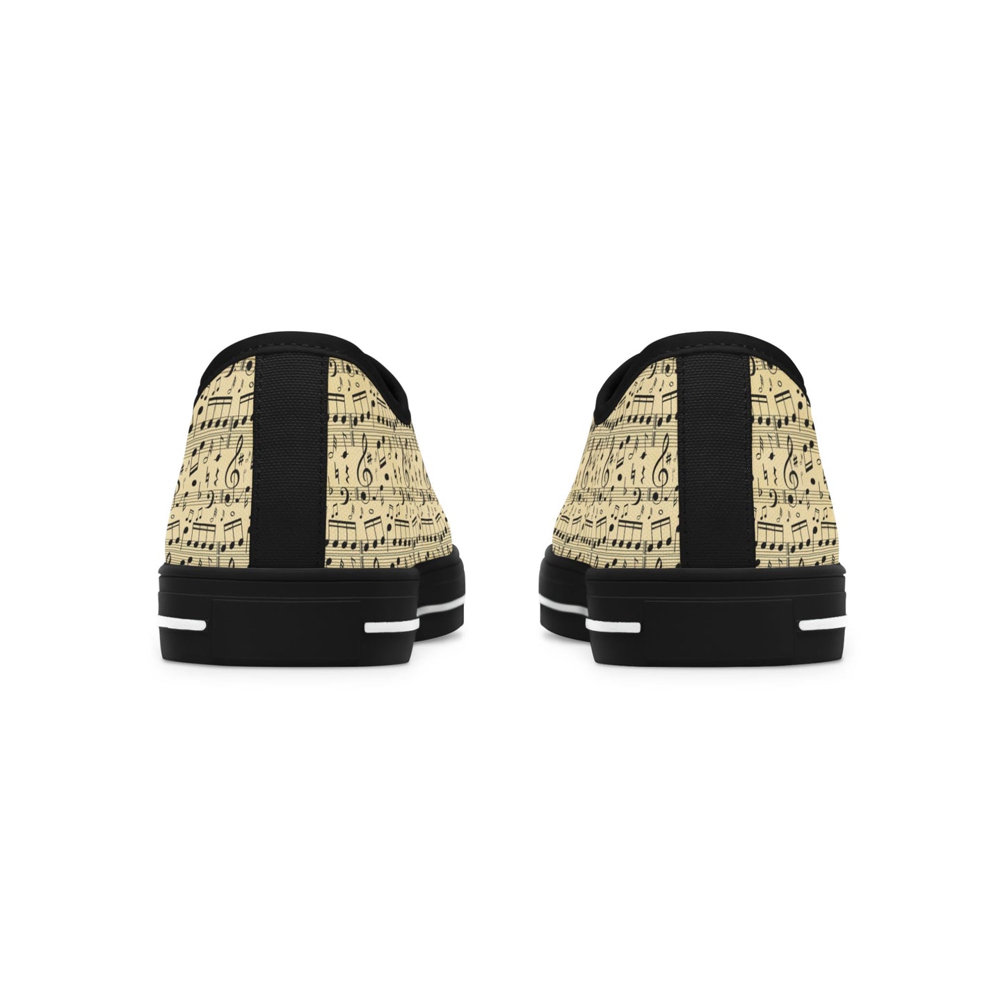 Music Sheet Low Top Sneakers — Vintage Sheet Music Print Tennis Shoes