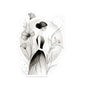 Elegant Floral Girl Kiss-Cut Sticker — Monochrome Botanical Laptop Decal