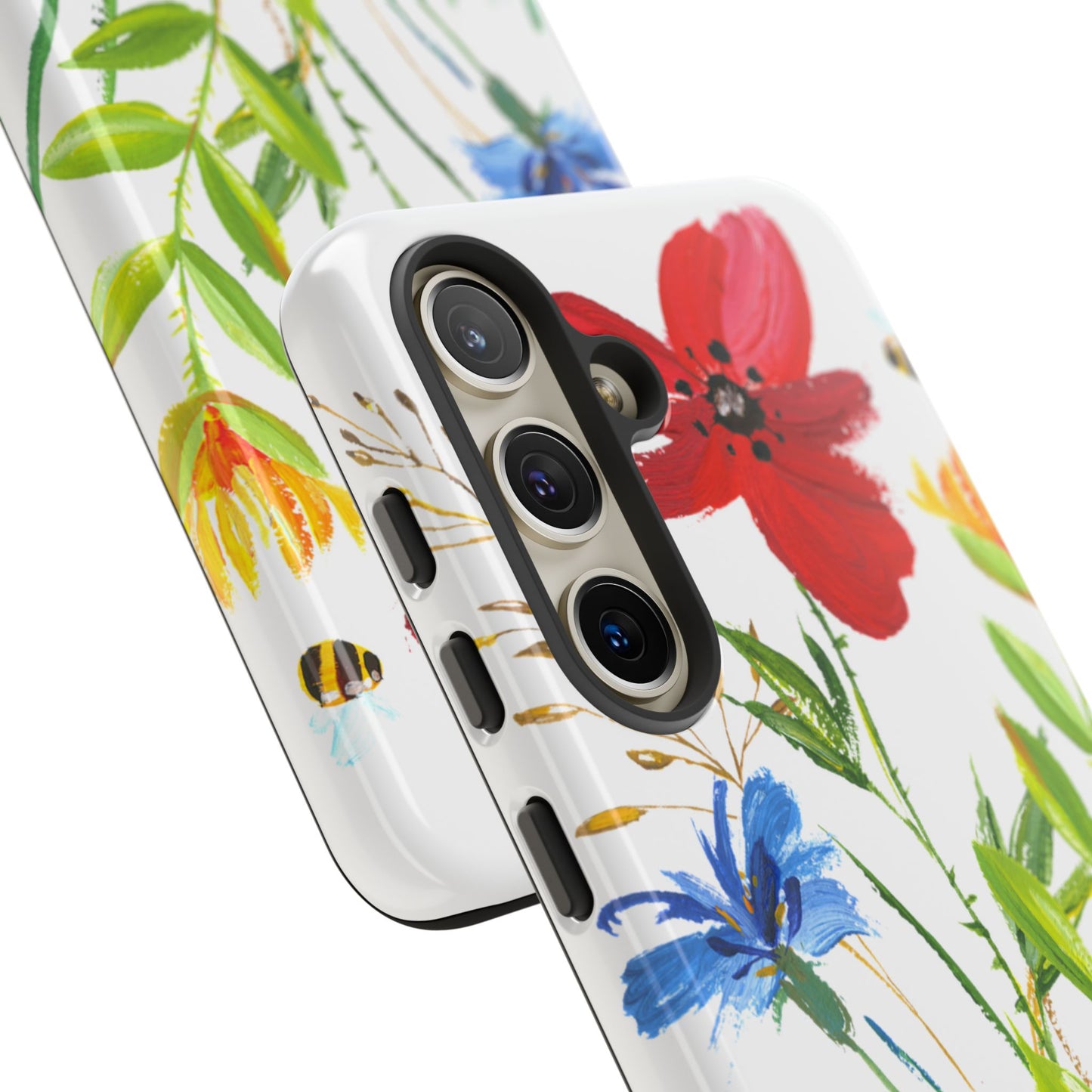 Floral Watercolor Tough Phone Case — Wildflower Bouquet Protective Cover