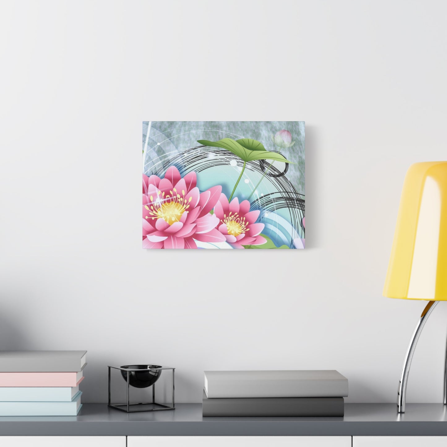 Lotus Blossom Matte Canvas Wall Art — Stretched 1.25" Decorative Print