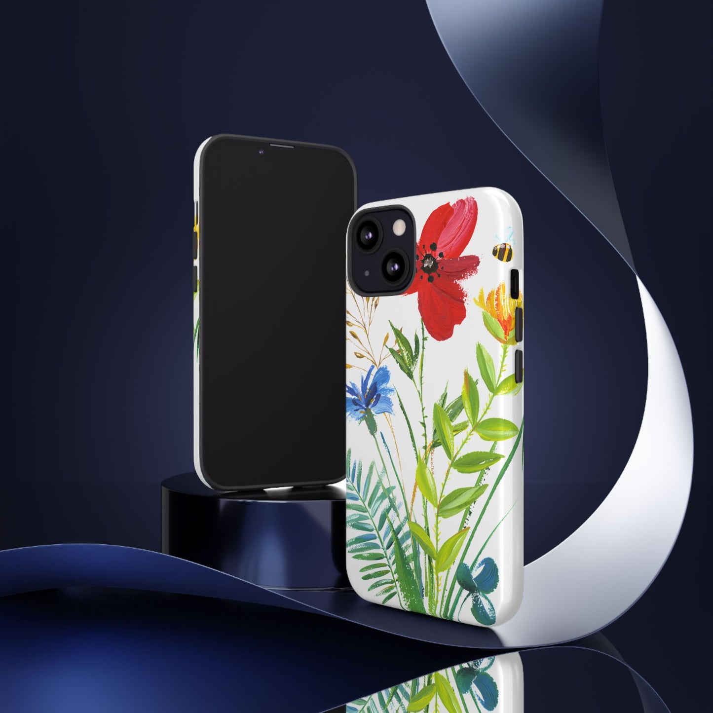 Floral Watercolor Tough Phone Case — Wildflower Bouquet Protective Cover