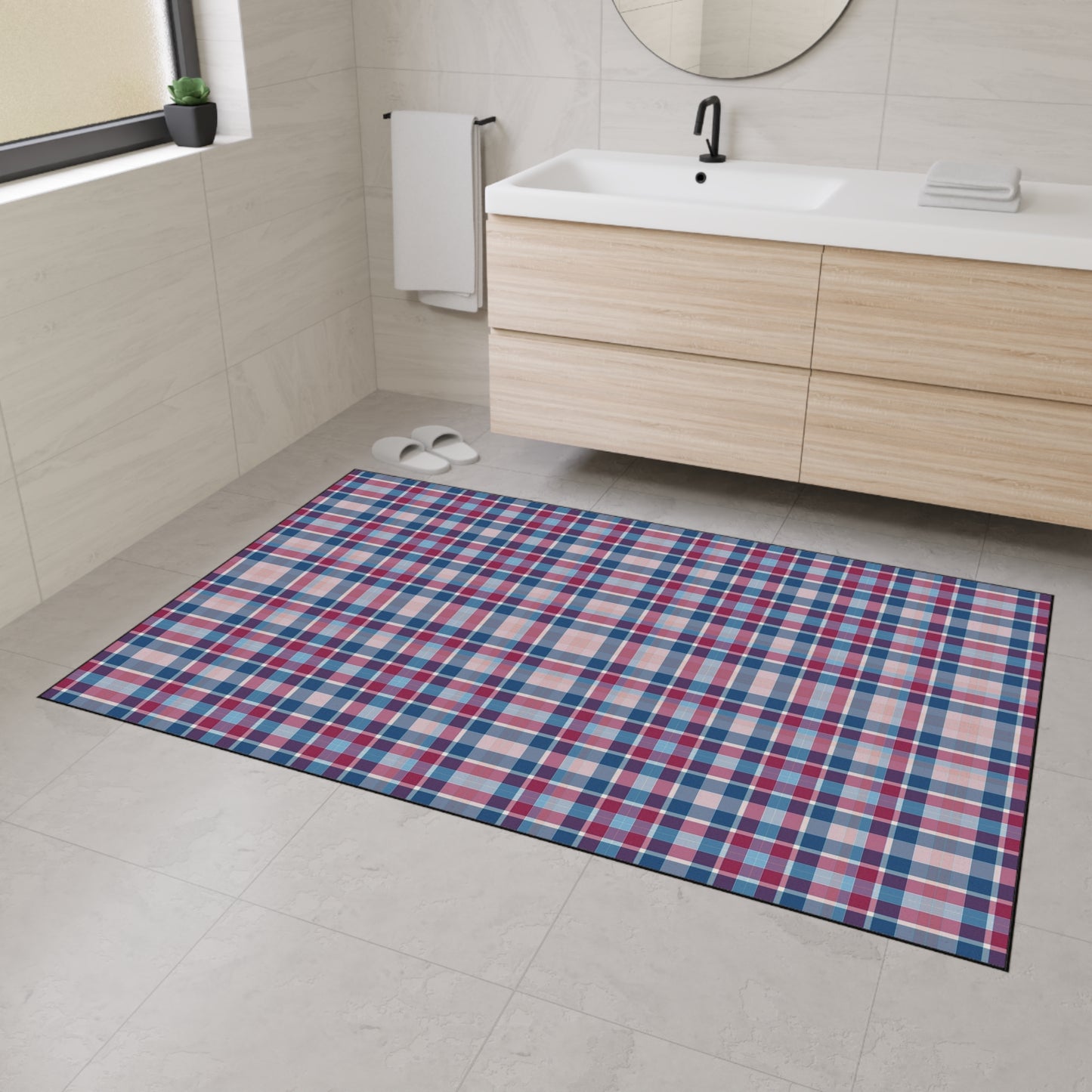 Plaid Heavy-Duty Floor Mat — Durable Non-Slip Rug for Entryway & Garage
